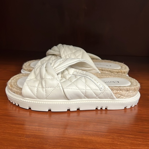 New Christian Dior Cannage quilted leather d twist slides sandals 36.5 - Picture 7 of 13